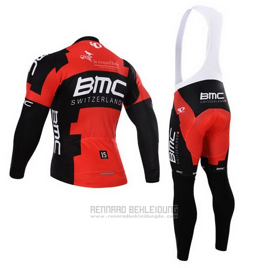 2015 Fahrradbekleidung BMC Shwarz und Rot Trikot Langarm und Tragerhose - zum Schließen ins Bild klicken